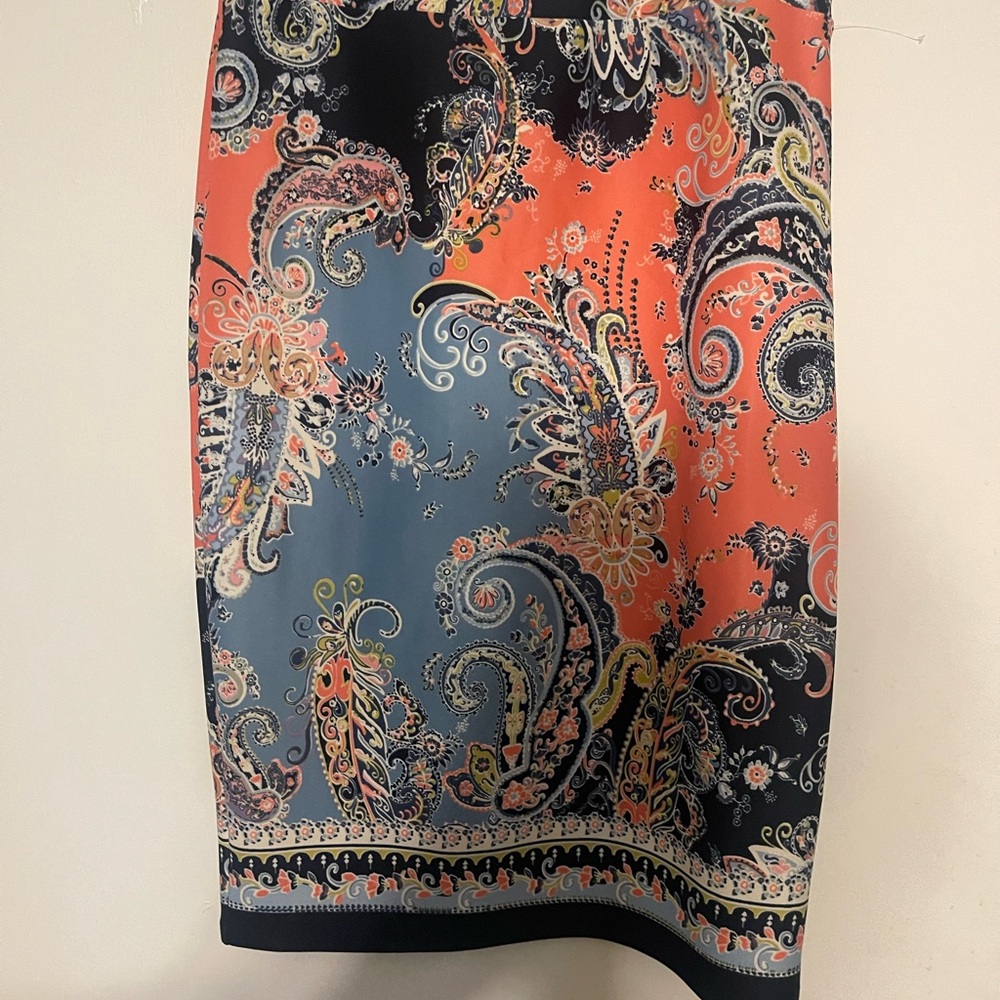 Melissa Paige Paisley Skirt in Orange and Blue